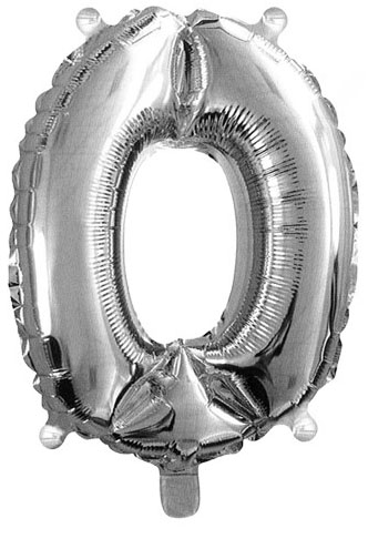 Balón stříbrný číslo 0, 35 cm
