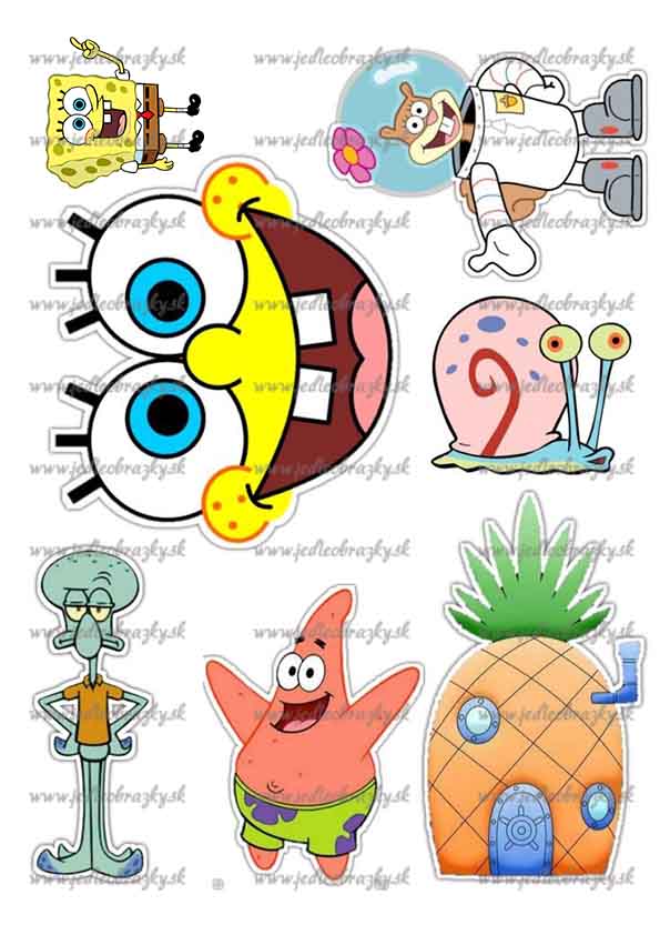 SpongeBob jedlý obrázek k vystřižení
