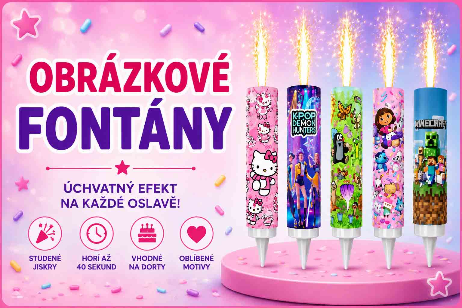 Obrázkové dortové fontány