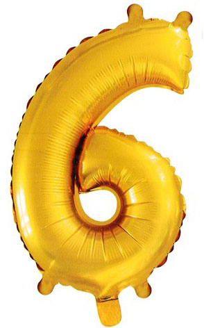 Balón zlatý číslo 6, 76 cm