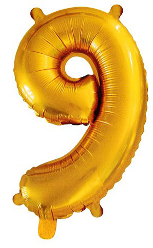 Balón zlatý číslo 9, 76 cm