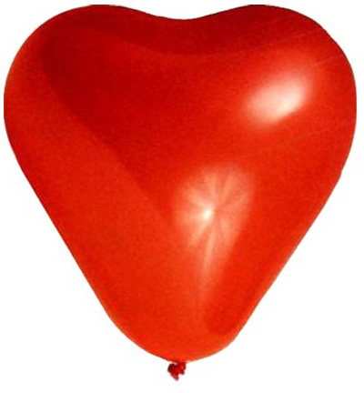 Balón srdce červený, 35cm, 5 ks 