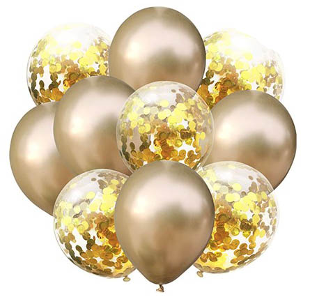 Balóny - Party, sada 10 ks, 30 cm, zlatá