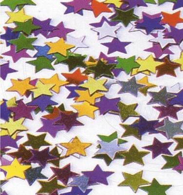 Konfety barevné lesklé hvězdy 15g
