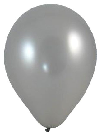 Balón stříbrný 10ks 25cm latex