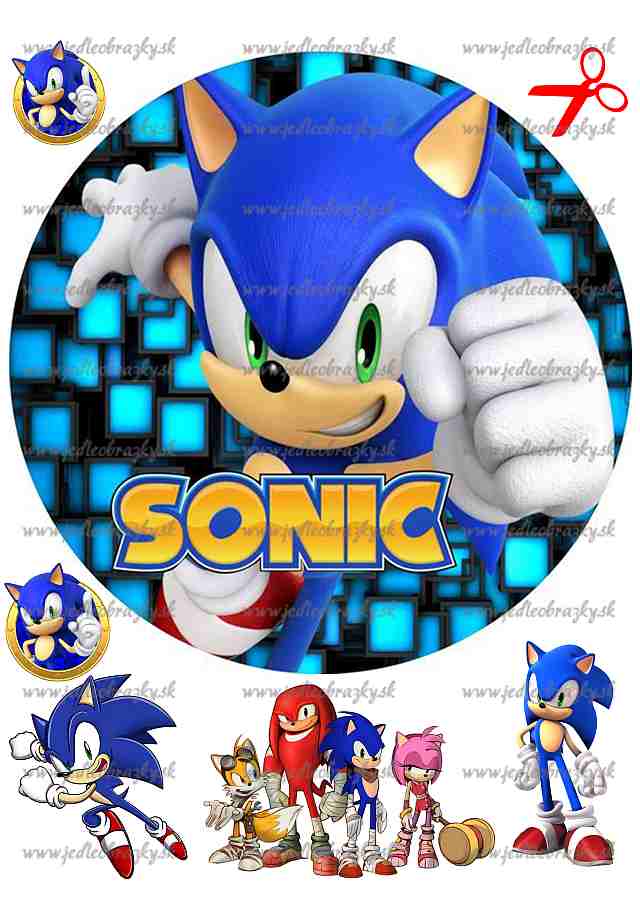 Sonic jedlý obrázek na dort