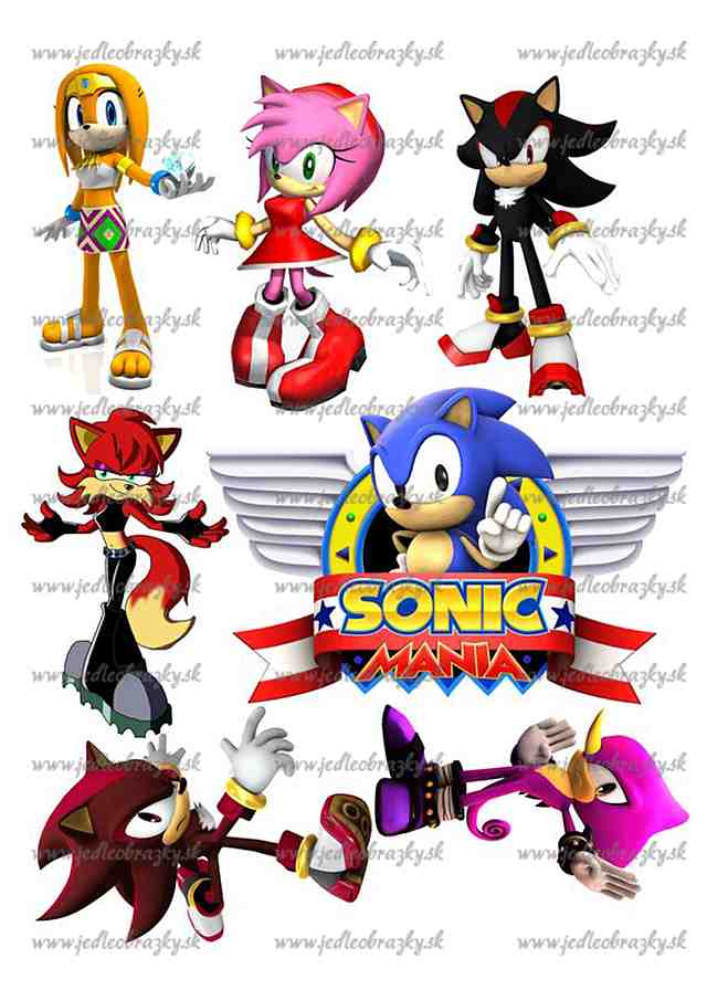 Sonic postavičky na vystřižení