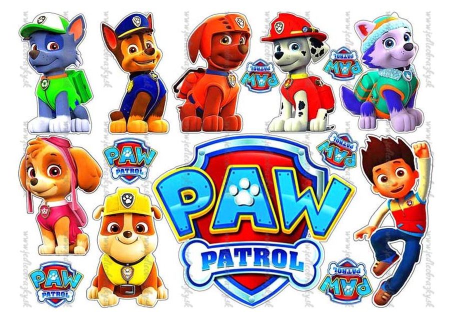 Paw Patrol postavičky na vystřižení