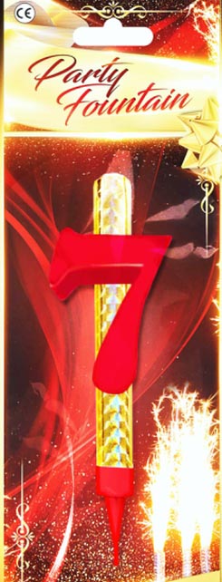 Fontána s číslem červená č.7