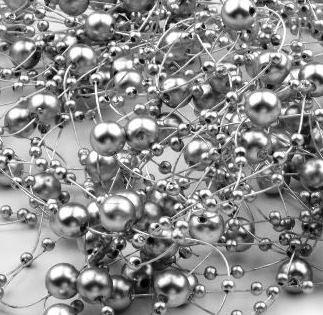 Perličky na siloně stříbrné 0,8x130 cm
