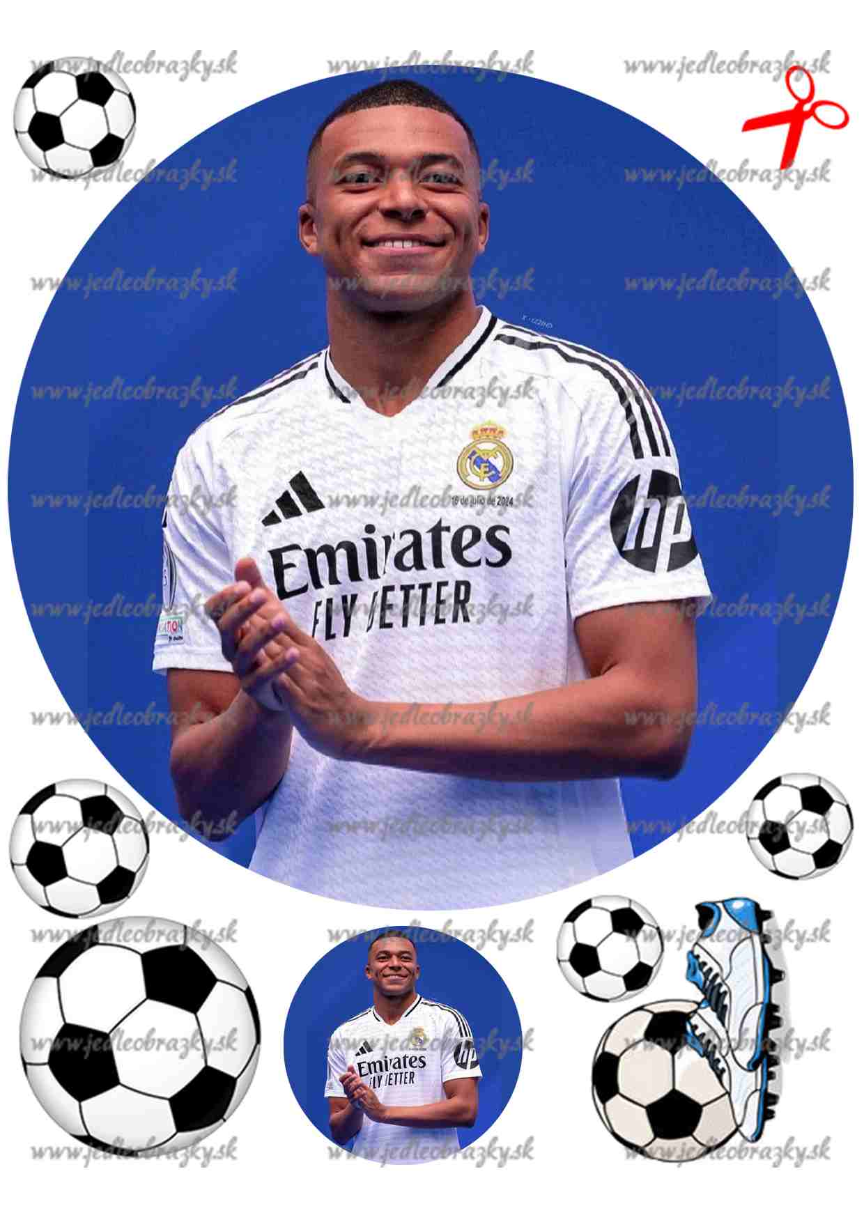 Mbappé jedlý obrázek na dort