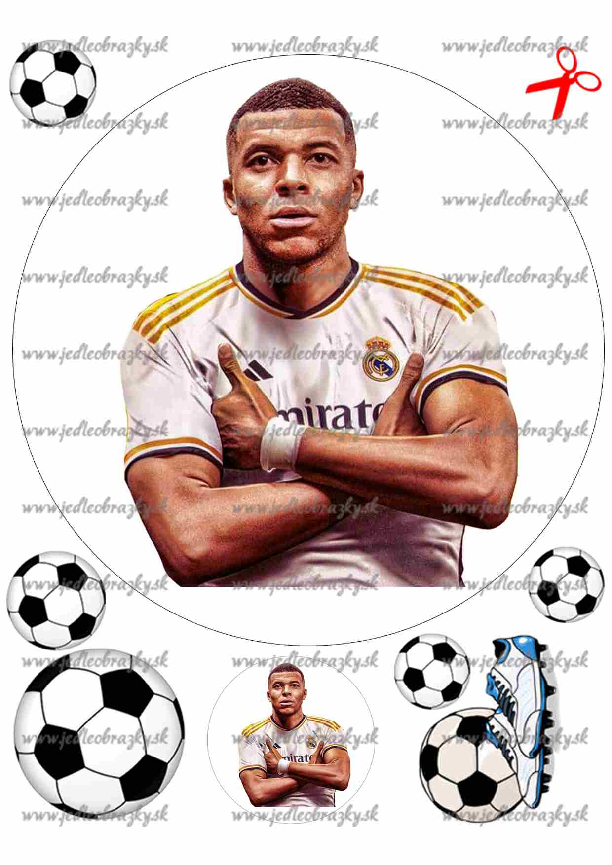 Mbappé jedlý obrázek na dort