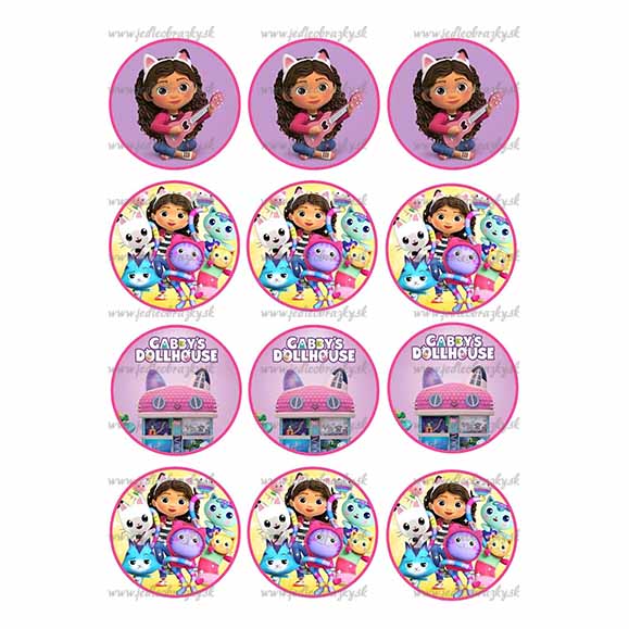 Gabby's Dollhouse jedlé kruhy – muffiny & dorty