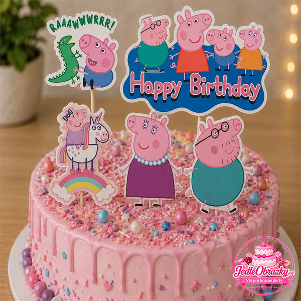 Prasátko Peppa zápichy papírové – sada 5 ks