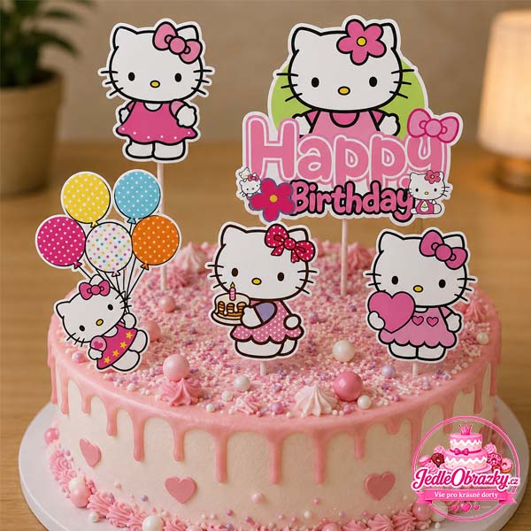 Hello Kitty zápichy papírové – sada 5 ks