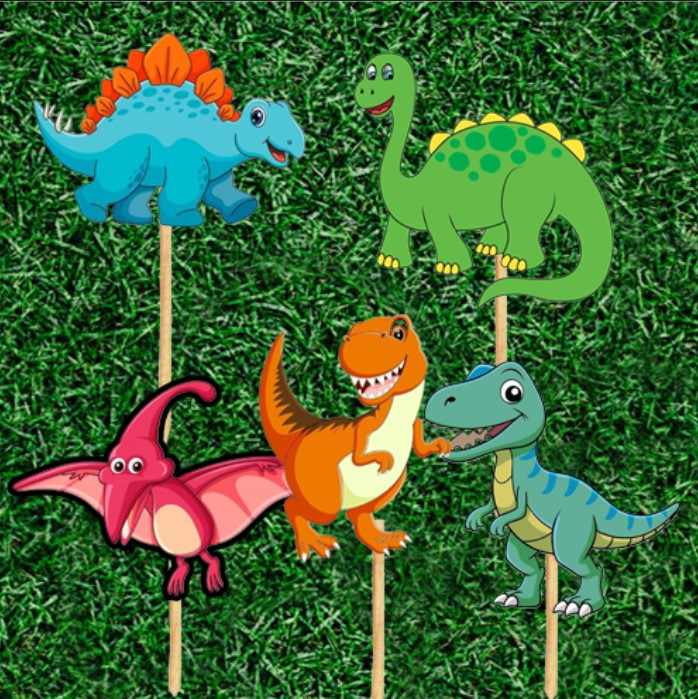 Dinosaury zápichy papírové – 5 ks