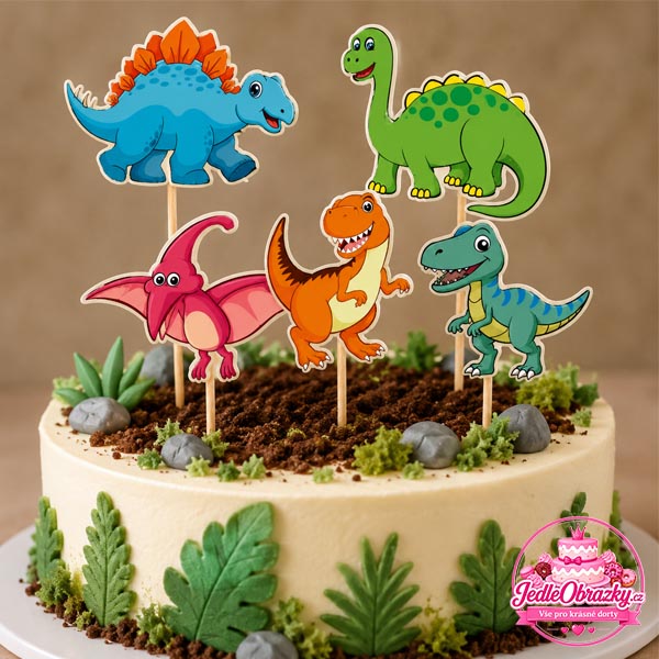 Dinosaury zápichy papírové – 5 ks