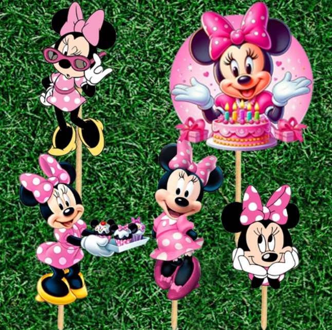 Minnie Mouse zápichy papírové – 5 ks
