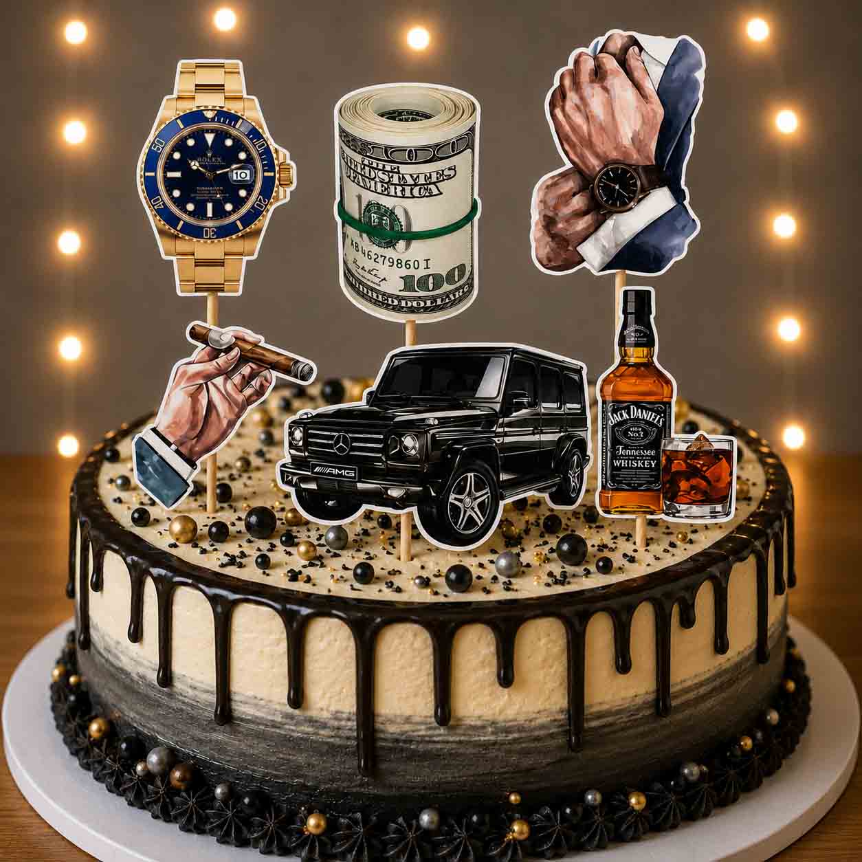 Zápichy papírové Gentleman luxus – 6 ks
