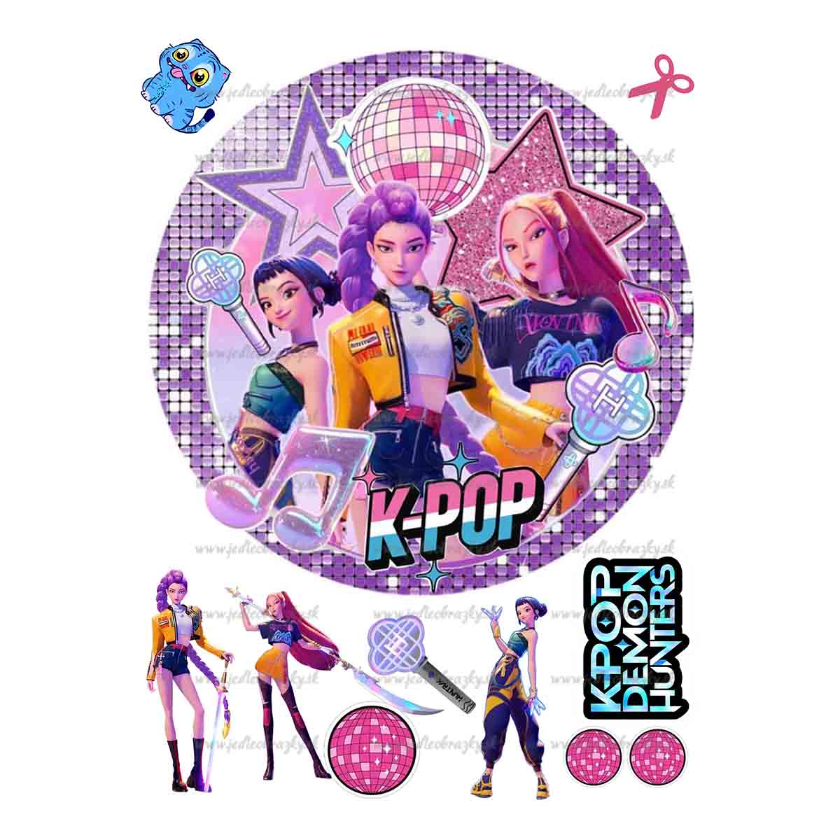 K-POP Demon Hunters - kruh 20 cm + dekorace A4