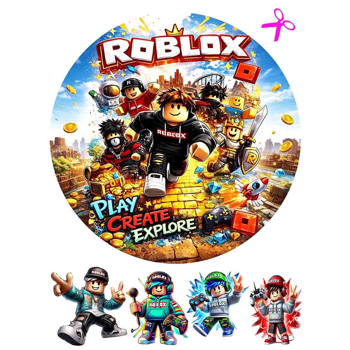 Roblox - kruh 20 cm + dekorace