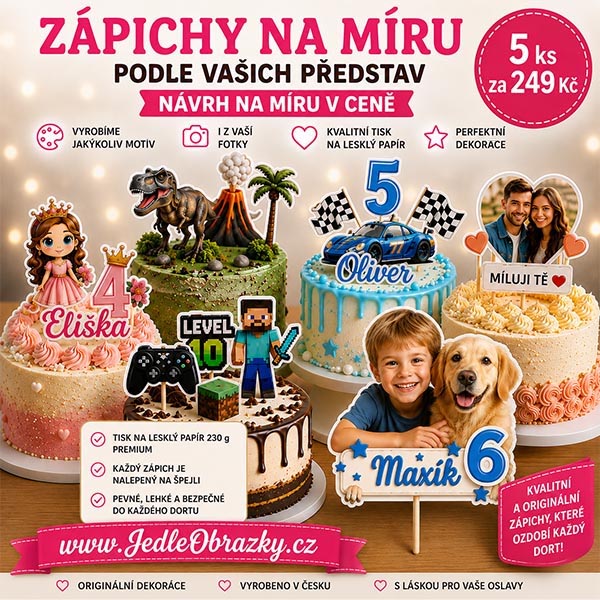 Zápichy na dort na míru – 5 ks