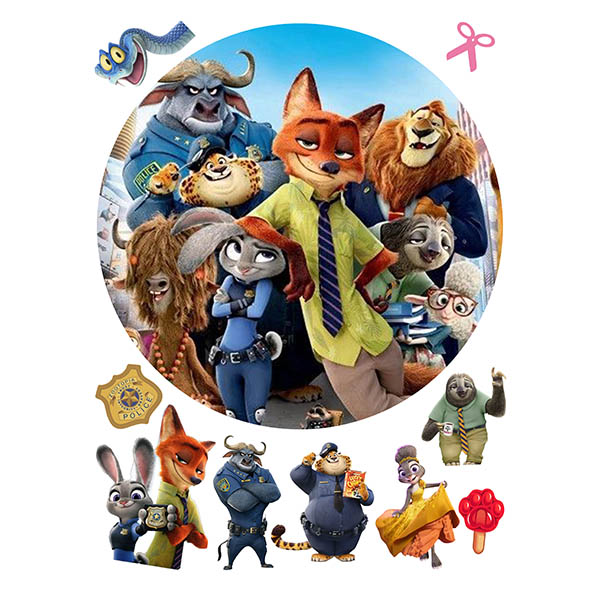 Zootopia – Zootropolis jedlý obrázek – Nick a všichni hrdinové