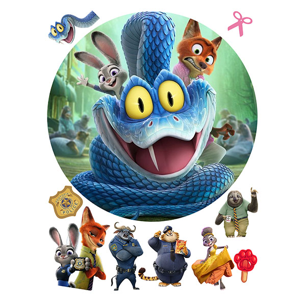 Zootopia – Zootropolis jedlý obrázek – veselý modrý had Gary