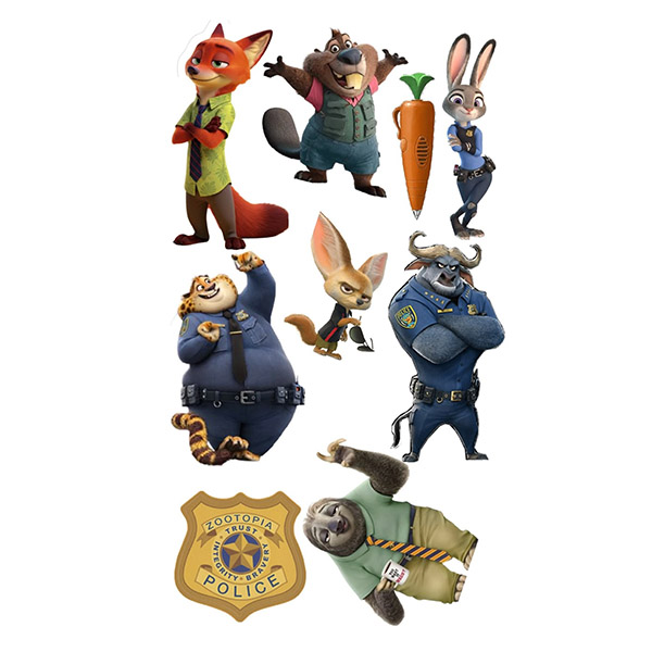 Zootopia – Zootropolis jedlý obrázek – policejní postavičky k vystřižení