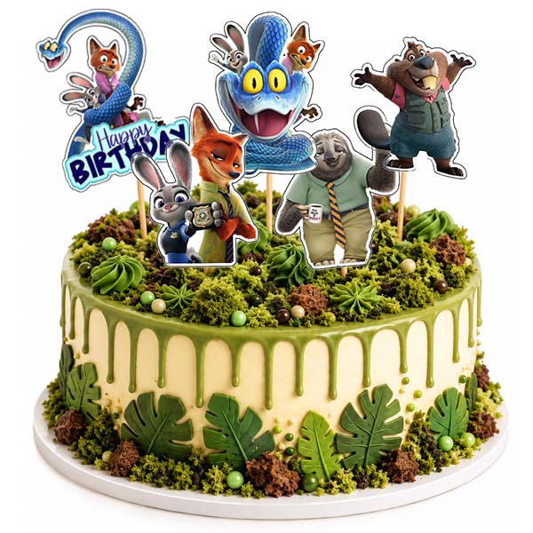 Zootopia – Zootropolis – papírové zápichy na dort – 6 ks